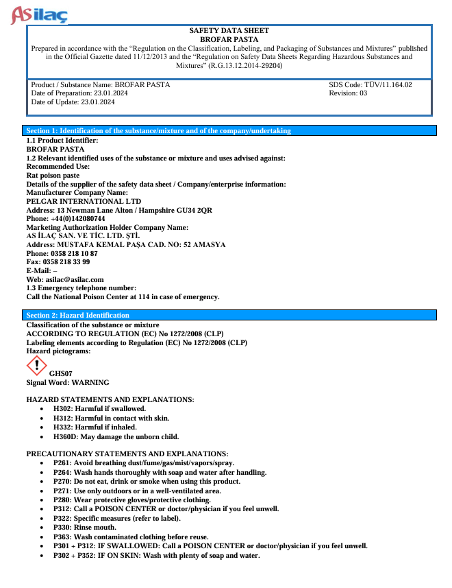 BROFAR MSDS