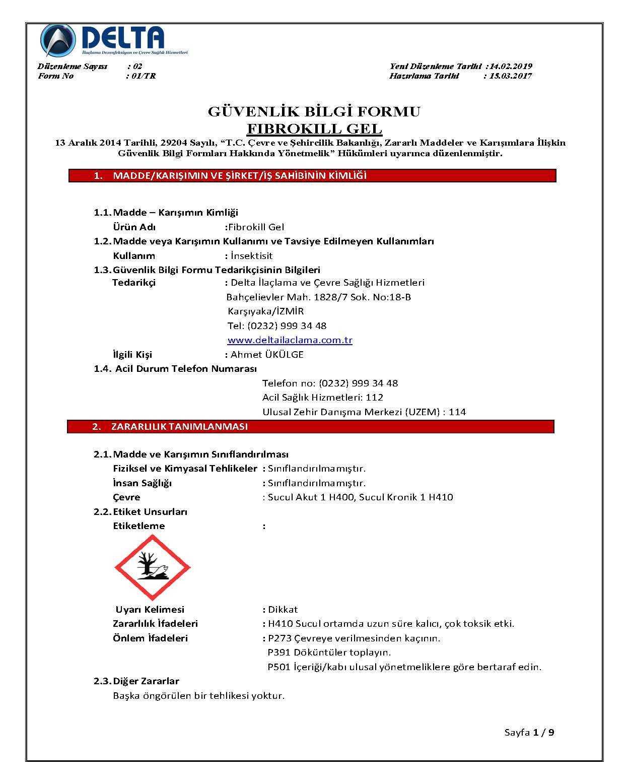 FIBROKILL MSDS